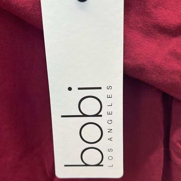 Bobi Assymetric Wrap Women’s Top Size S Color Pinot Long Sleeves Fitted NWT - Picture 4 of 8